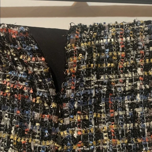CeCe Multicolor Tweed with Metallic Thread Faux Wrap Skirt size 14 EUC - Picture 7 of 7